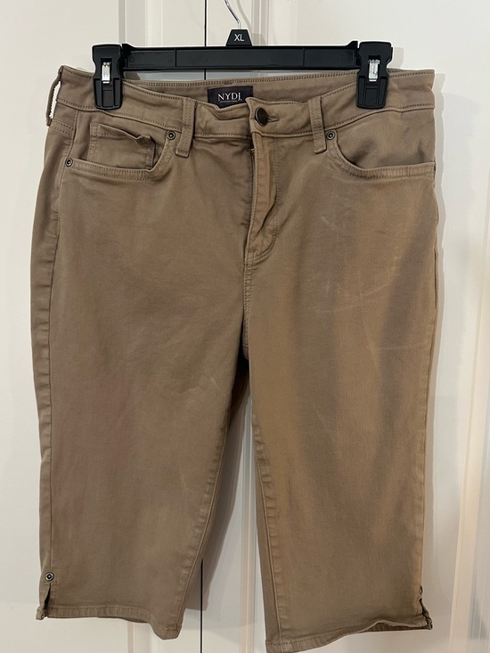 NYDJ Pants - NYDJ Sophie Capri Khaki Tan Stretch Jeans Size 8